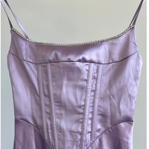 Hello Molly Lilac Satin Feel Gown Dress- Size S US 4